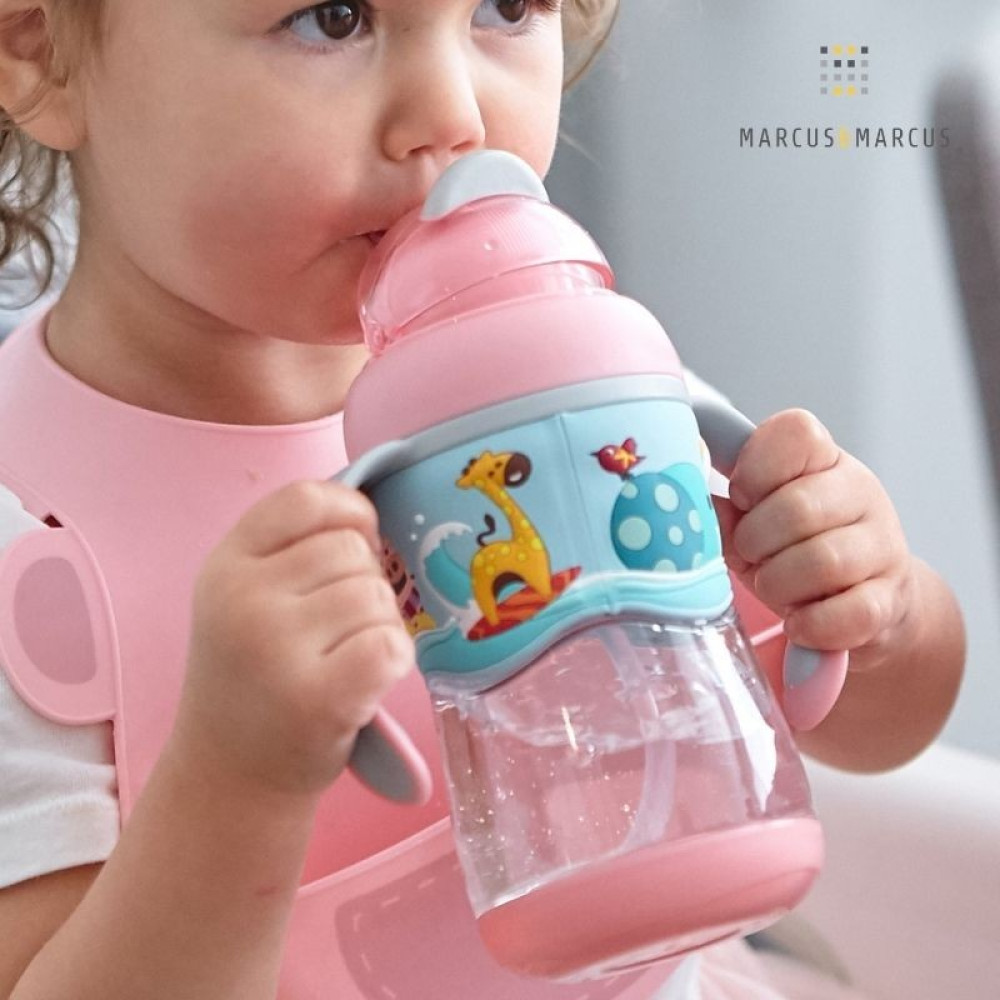 Marcus & Marcus Παιδικό Ποτηράκι "Stage Sippy" από Πλαστικό Ροζ 420ml για 12m+