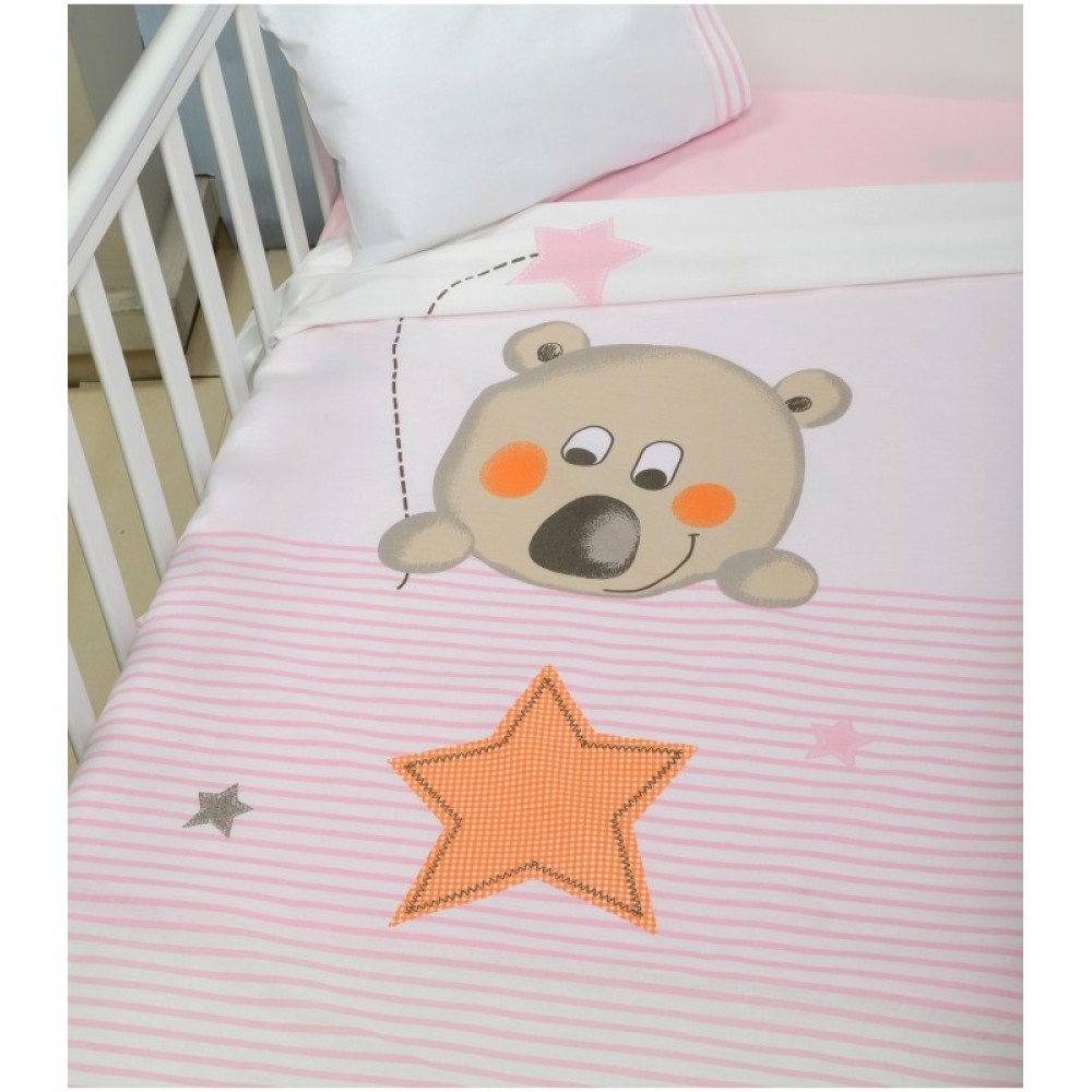 Oliver Baby Des.162 Σεντόνια Κούνιας Εμπριμέ Σετ 3 τμχ 110x160 & 30x40