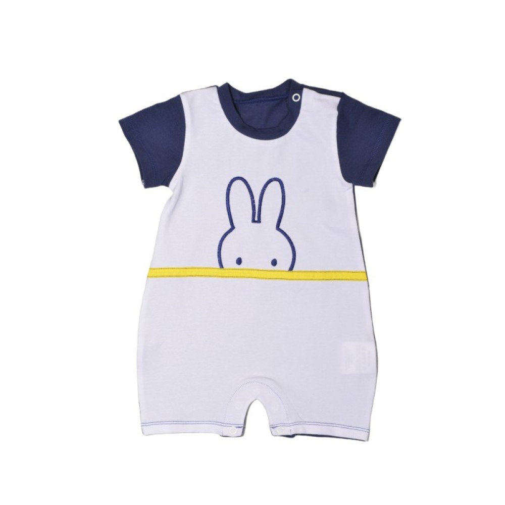 Miffy Des.10 Φορμάκι Καλοκαιρινό Λευκό Με Κέντημα 3-6 Mηνών/62 cm