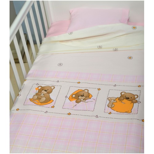 Oliver Baby Des.161 Σεντόνια Κούνιας Εμπριμέ Σετ 3 τμχ 110x160 & 30x40