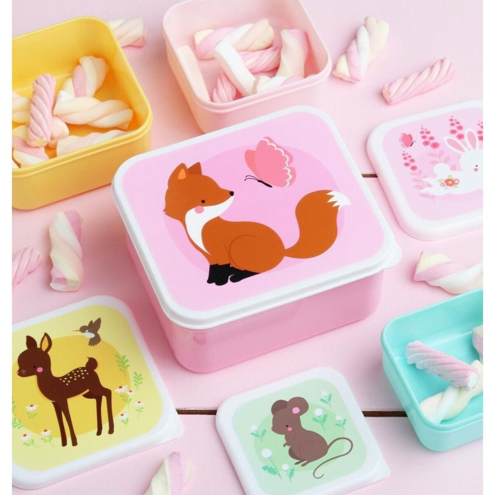 A little lovely company: Σετ 4 δοχεία φαγητού Lunch & Snack Box "Forest Friends"