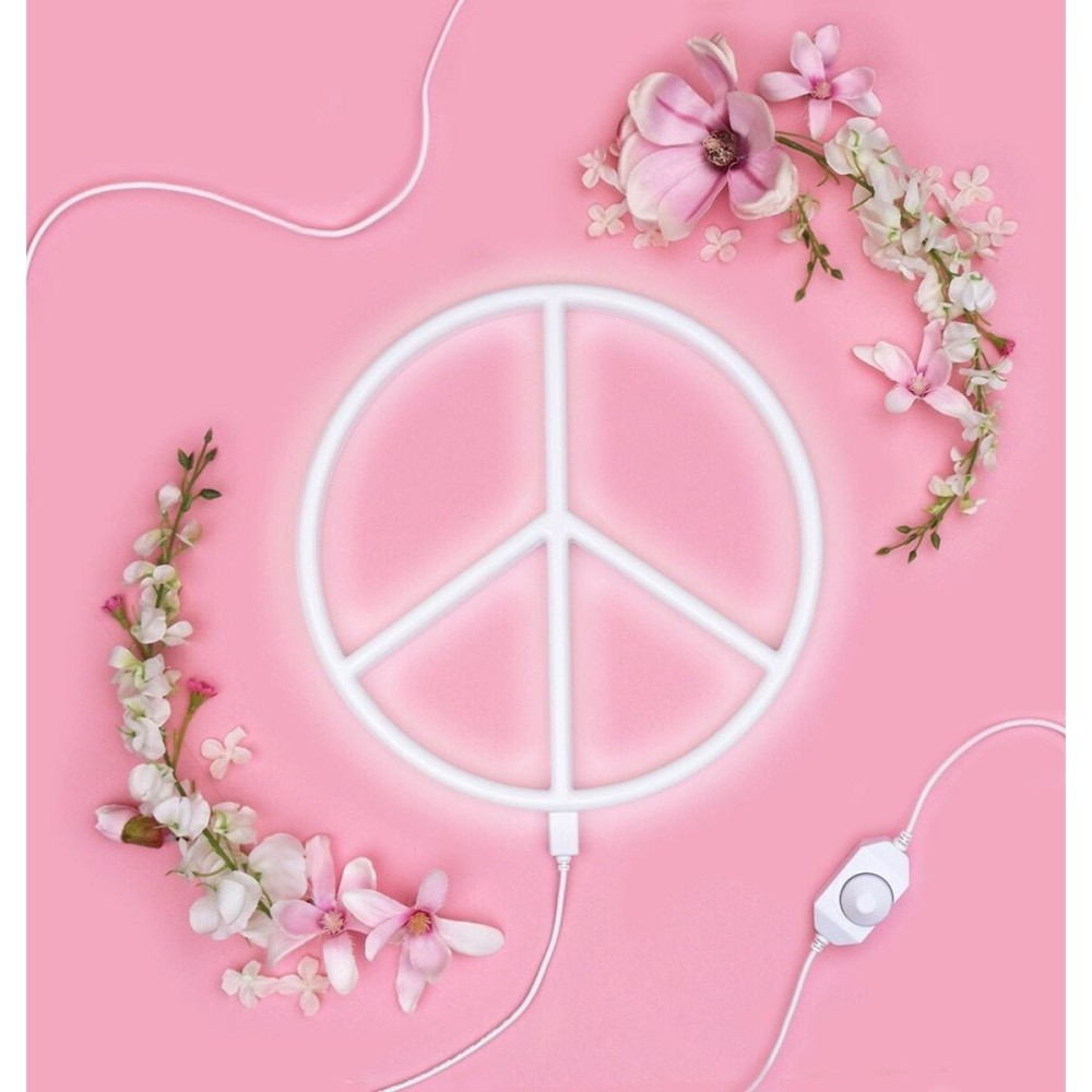 A little lovely company Φωτιστικό Neon "Peace" Λευκό