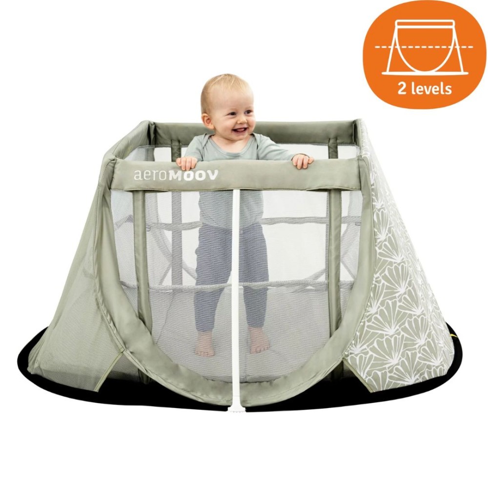 AeroMoov Αναδιπλούμενο παρκοκρέβατο Instant Travel Cot Seashell Olive