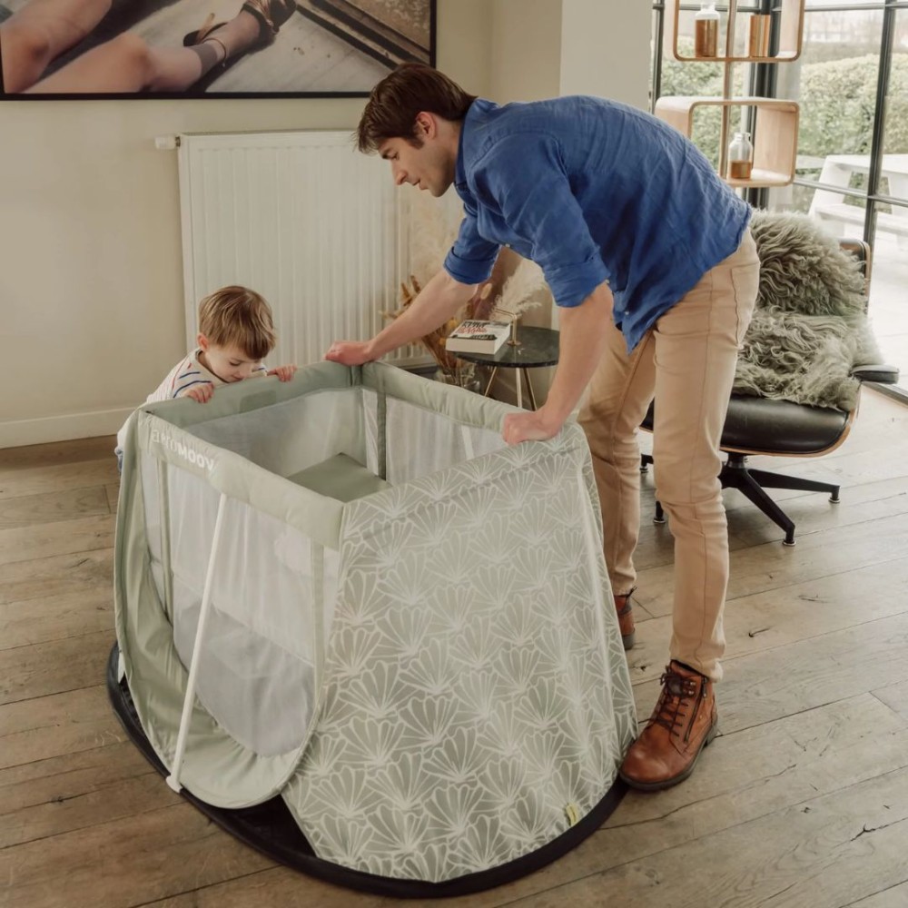 AeroMoov Αναδιπλούμενο παρκοκρέβατο Instant Travel Cot Seashell Olive