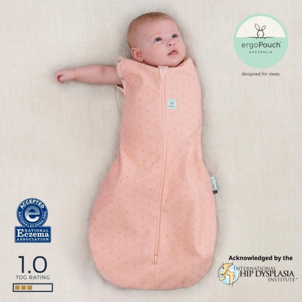 Ergo Pouch Φθινοπωρινός Υπνόσακος Cocoon Swaddle Bag 1 tog Pink 6-12m