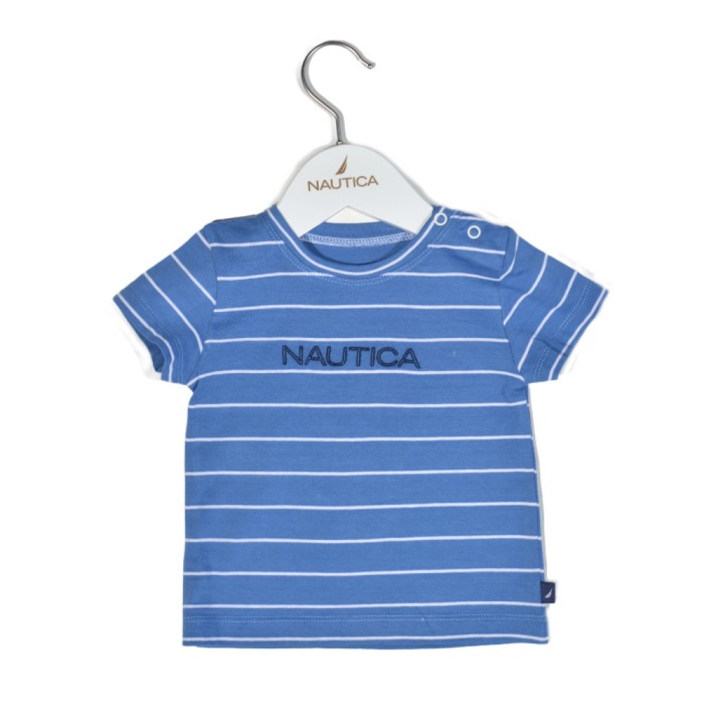 Nautica Des.11 T-Shirt  Jersey Organic Μπλε Ριγέ  68cm  3-6m