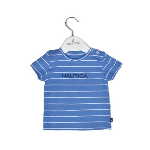 Nautica Des.11 T-Shirt  Jersey Organic Μπλε Ριγέ  68cm  3-6m