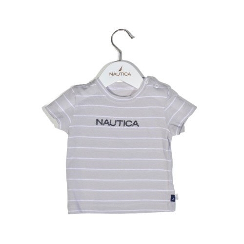 Nautica Des.15 T-Shirt  Jersey Organic Γκρι Ριγέ 68cm  3-6m