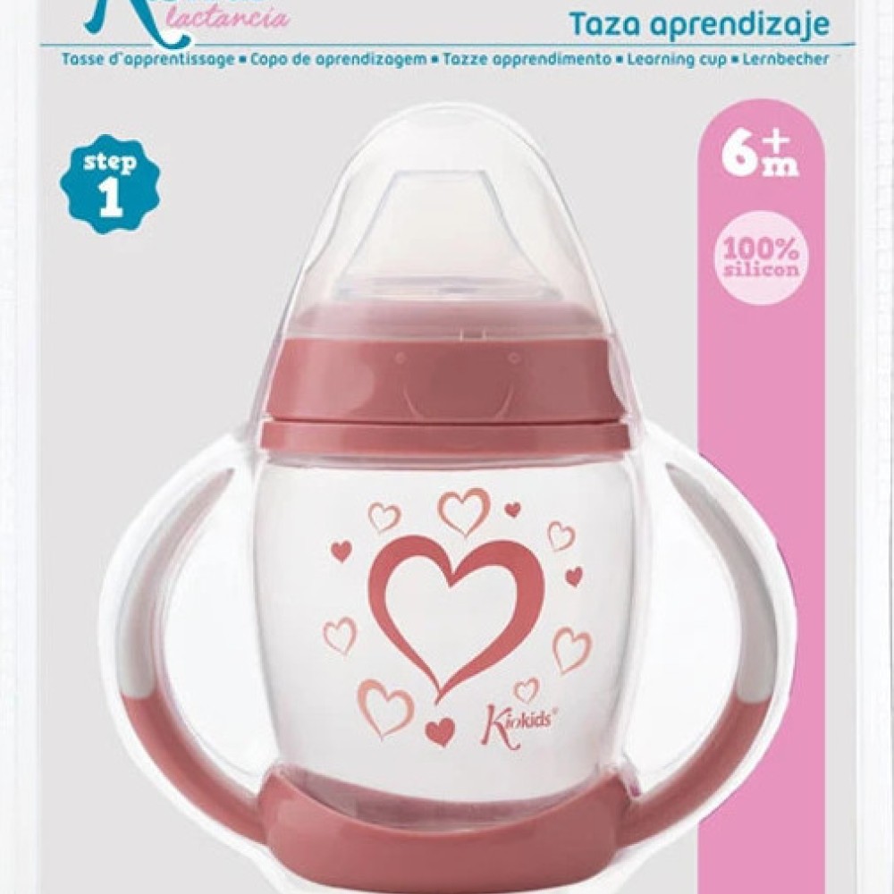 Kiokids Ποτηράκι Εκπαιδευτικό 270ML Heart 1ο Βήμα 6+Μ