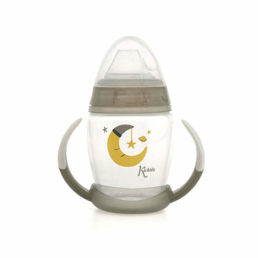 Kiokids Ποτηράκι Εκπαιδευτικό 270ML Grey Moon 1ο Βήμα 6+Μ