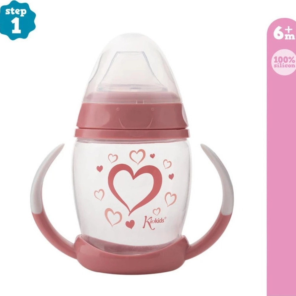 Kiokids Ποτηράκι Εκπαιδευτικό 270ML Heart 1ο Βήμα 6+Μ