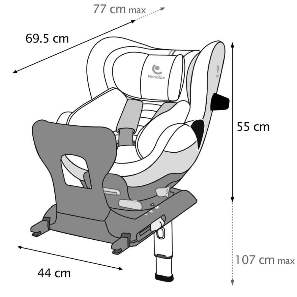 Renolux: Κάθισμα αυτοκινήτου Τεχνολογίας Softness® - 40 - 105 CM (με Isofix) GAÏA+ CARBON