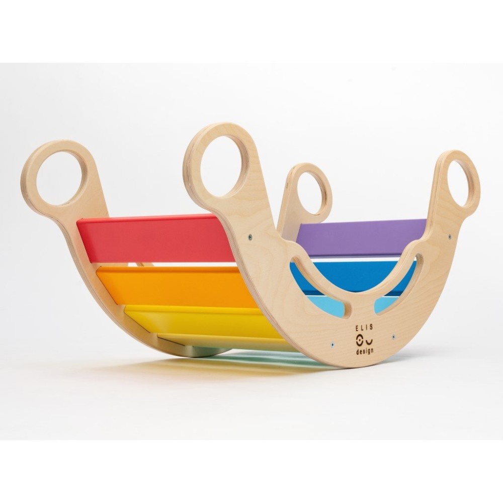 Elis Design Montessori Ξύλινη Κούνια 6 σε 1 Smile Rainbow