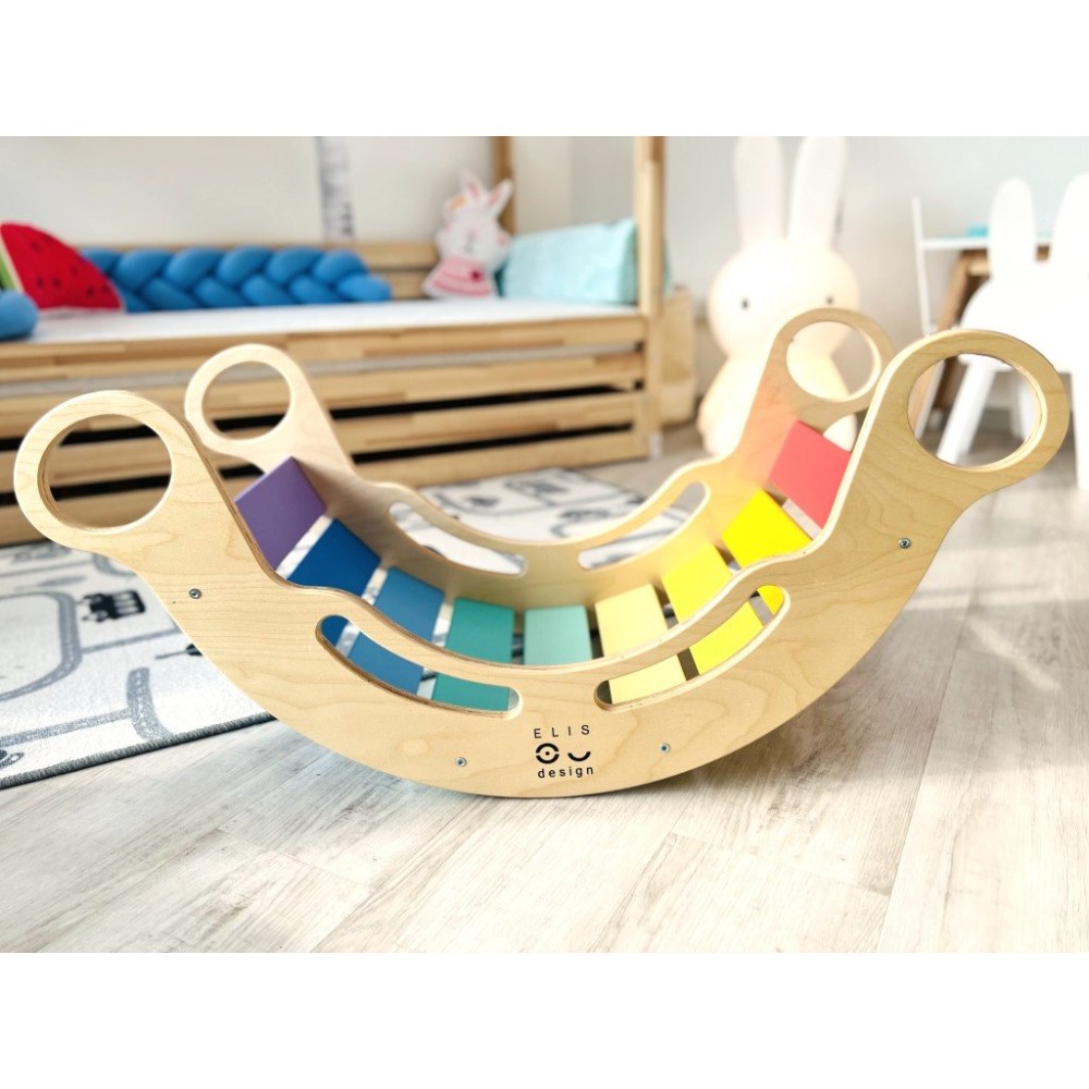 Elis Design Montessori Ξύλινη Κούνια 6 σε 1 Smile Rainbow