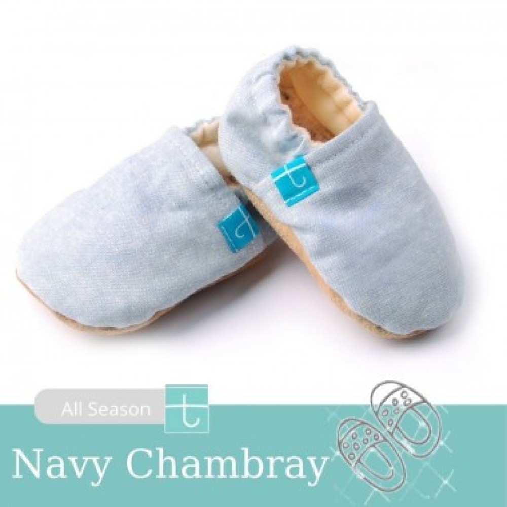 Titot Παιδικά Χειροποίητα Παντοφλάκια Navy Chambray 