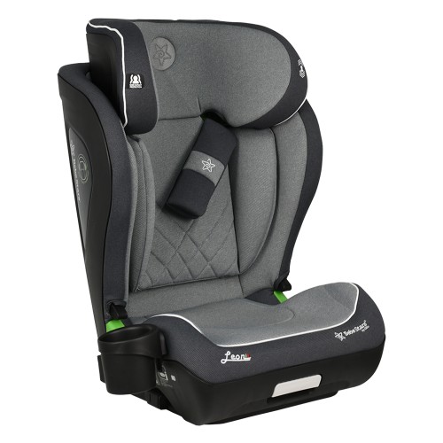 Bebe Stars Καθισματάκι Αυτοκινήτου Leon i-Size με Isofix Grey  Για 100 Έως 150cm Ύψος Παιδιού