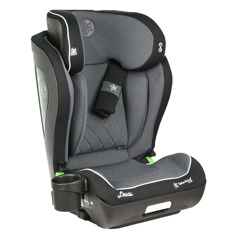 Bebe Stars Καθισματάκι Αυτοκινήτου Leon i-Size με Isofix Black  Για 100 Έως 150cm Ύψος Παιδιού