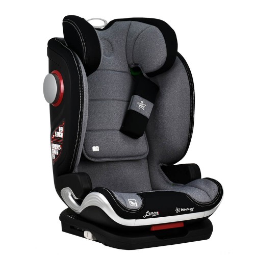 Bebe Stars Καθισματάκι Αυτοκινήτου Leon Plus i-Size με Isofix Grey  Για 100 Έως 150cm Ύψος Παιδιού