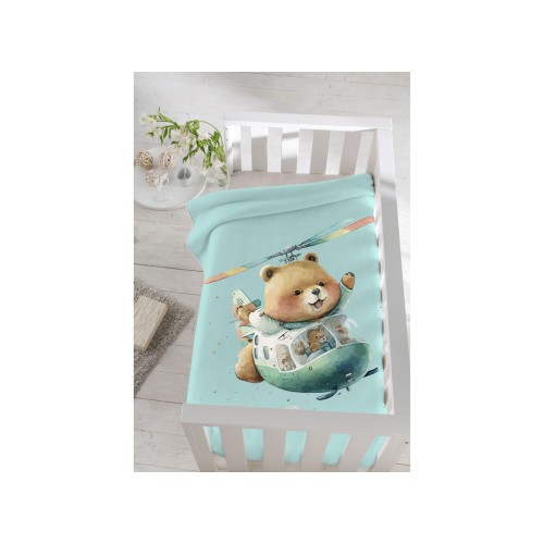 Piel Sa Travel Bear 110X140 Κουβέρτα Κούνιας Verde Mar