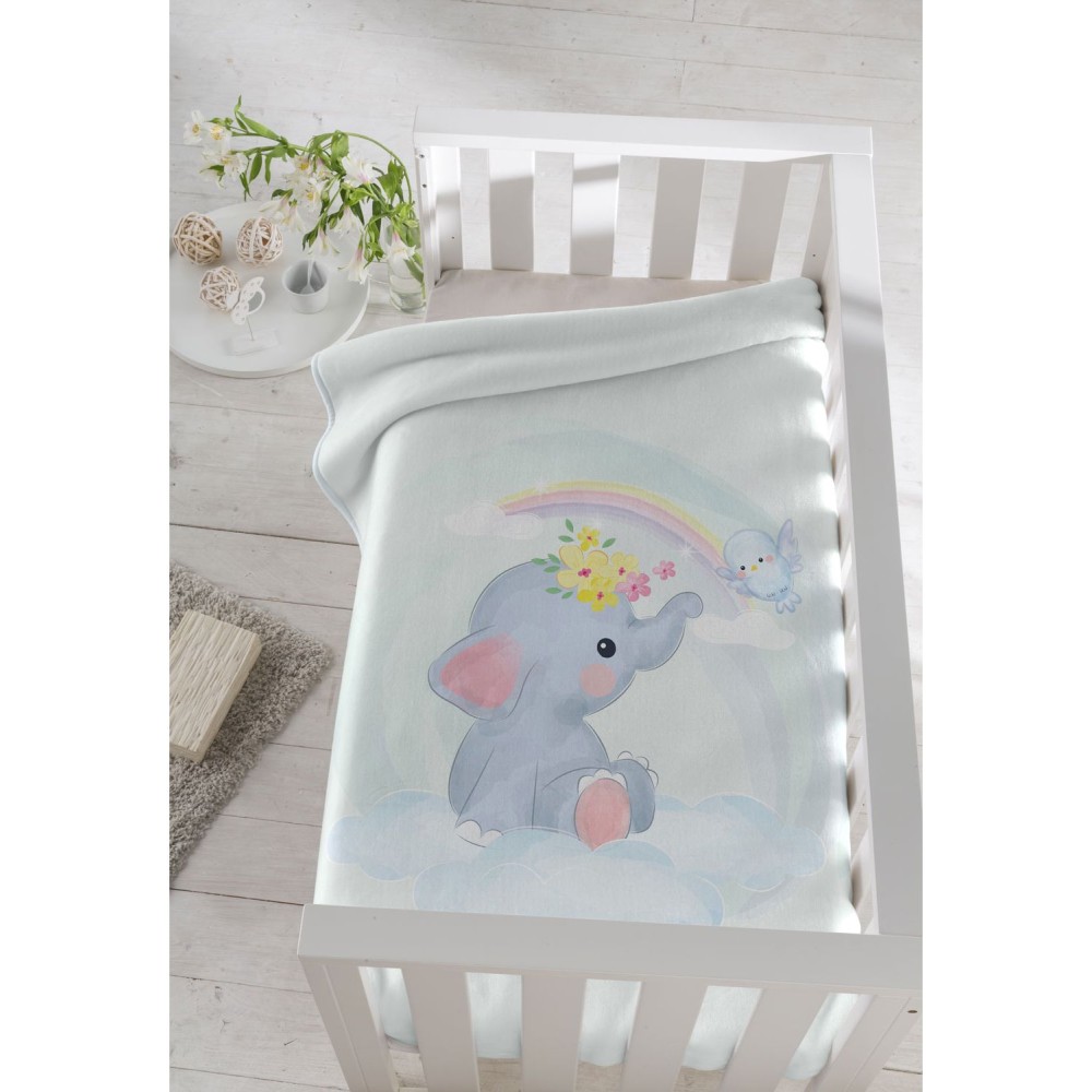 Piel Sa Baby Elephant 80X110 Κουβέρτα Αγκαλιάς Blue