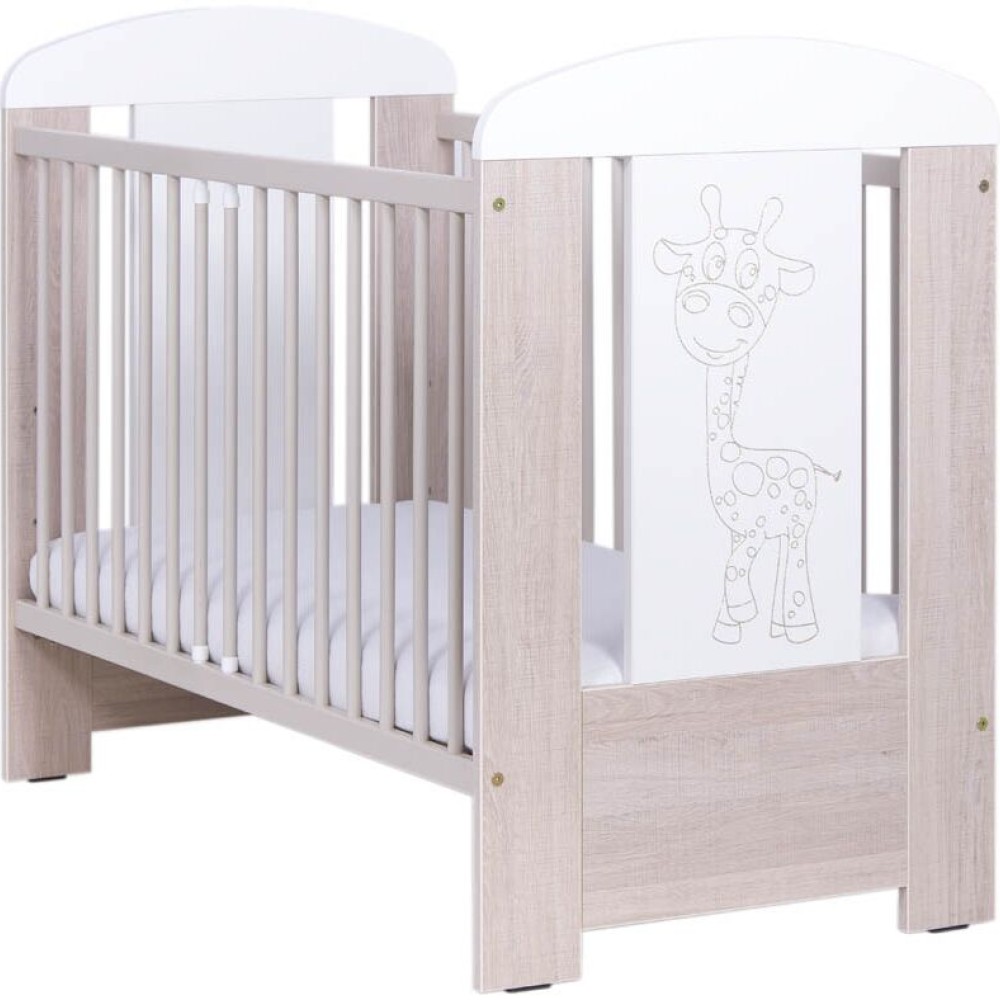 Drewex Giraffe Κρεβατάκι 60X120 Santana Oak-White