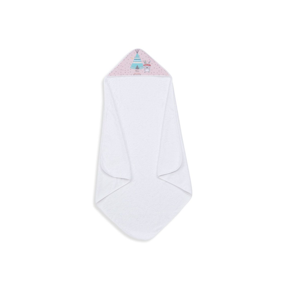 Interbaby Tipi Oso Μπουρνούζι Κάπα White/Pink