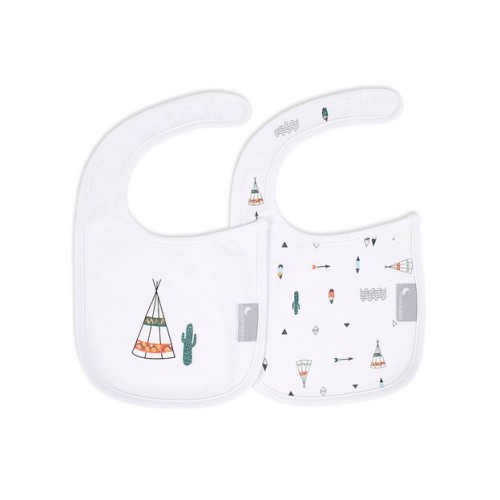 Interbaby Σαλιάρα Velcro Σετ 2 Τεμ Cabanas White 00315-09