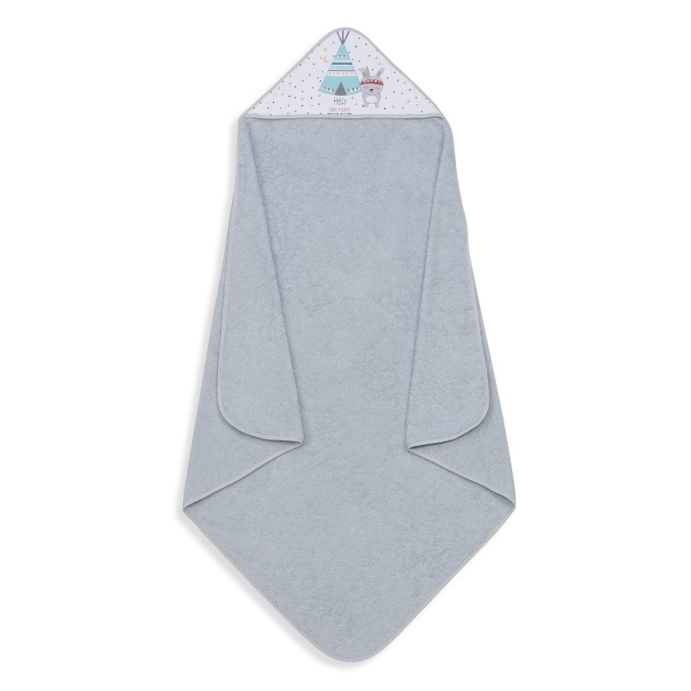 Interbaby Tipi Oso Μπουρνούζι Κάπα Σετ Με Λαμπάκι Νυκτός Grey NU1202-31