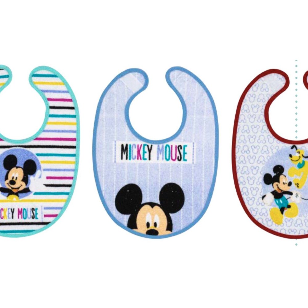 Interbaby Disney Σαλιάρα Σετ 3 Τεμ Πλαστικοποιημένη MK-RIZO-VL20