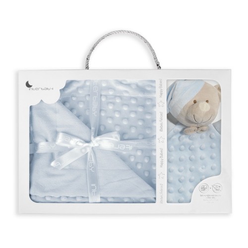 Interbaby Bear Κουβέρτα Αγκαλιάς 80X110 & Dou Dou Blue