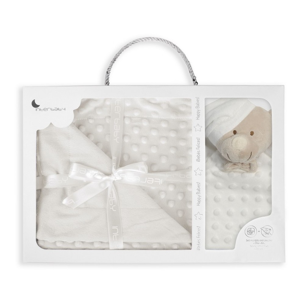 Interbaby Bear Κουβέρτα Αγκαλιάς 80X110 & Dou Dou Beige