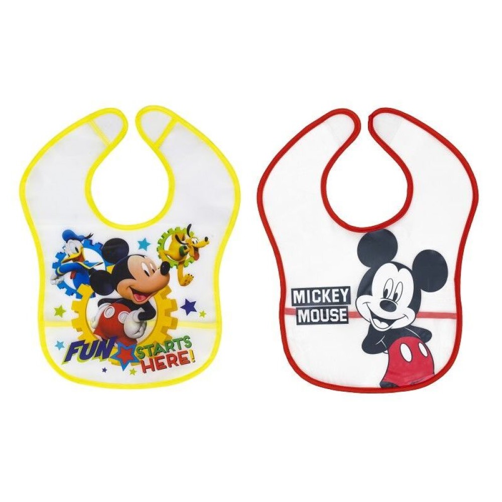 Interbaby Disney Σαλιάρα Πλαστική Τύπωμα Σετ 2 Τεμ MK-BIBPACK2-2-20