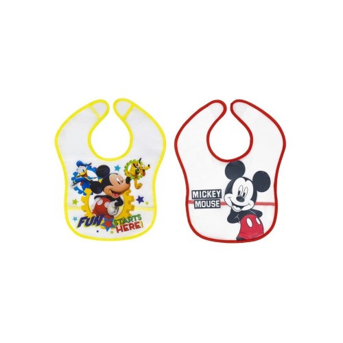 Interbaby Disney Σαλιάρα Πλαστική Τύπωμα Σετ 2 Τεμ MK-BIBPACK2-2-20