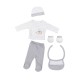 Interbaby Animales Σετ Δώρου 4 τμχ (0-6 μηνών) Grey