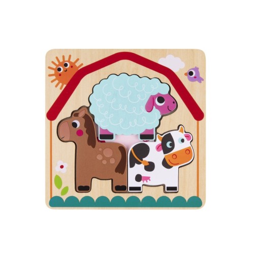 Eli Neli Montessori Farm Multilayer Puzzle Παζλ Πολλαπλών Στρώσεων